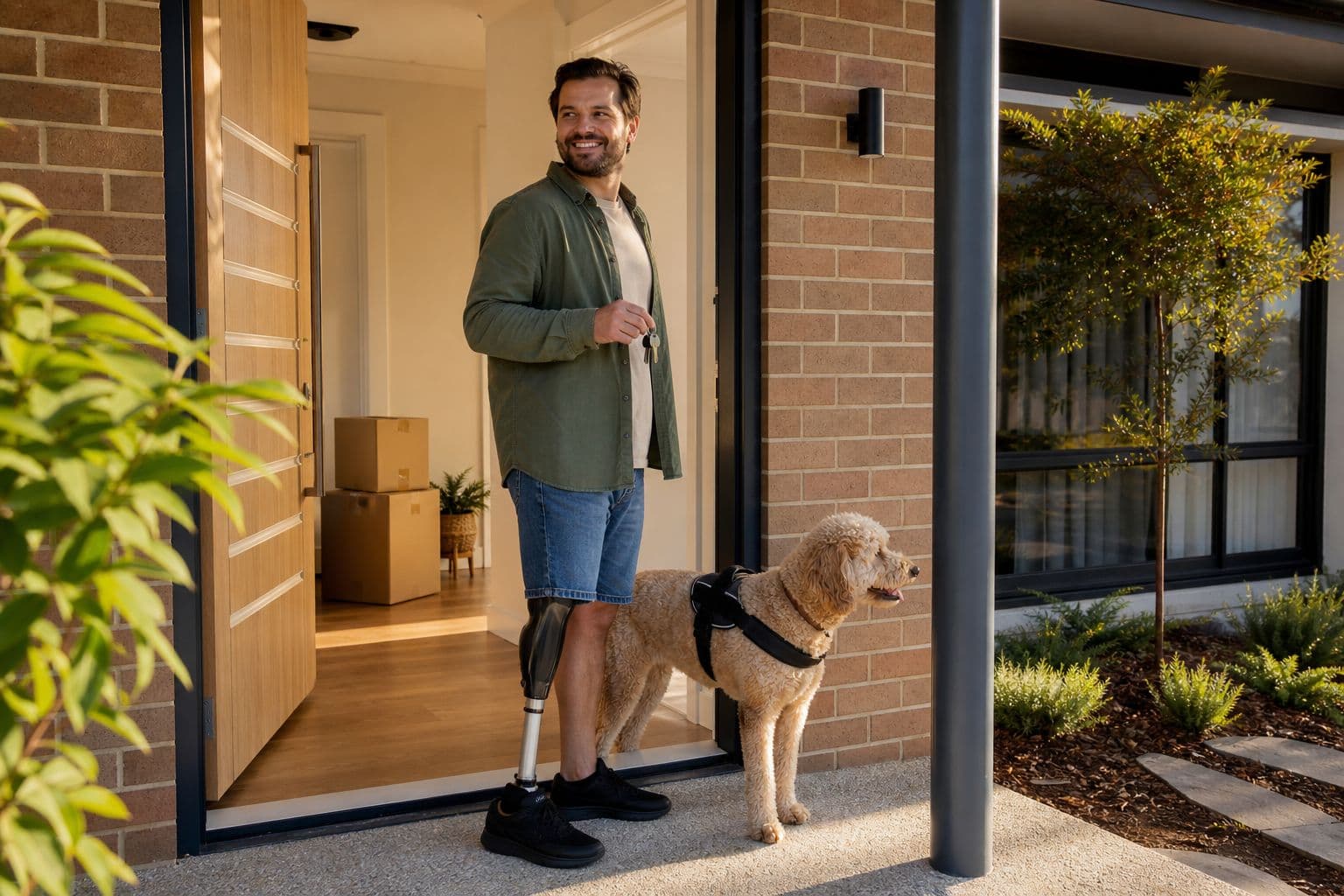 A participant at home in an SDA dwelling